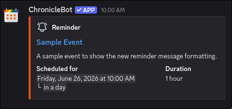 New Reminder Format with Countdown